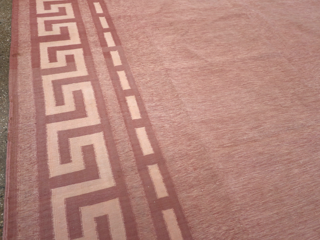 Vintage Indian Flatweave Dhurrie Room Size Carpet, No.32564 - Galerie Shabab