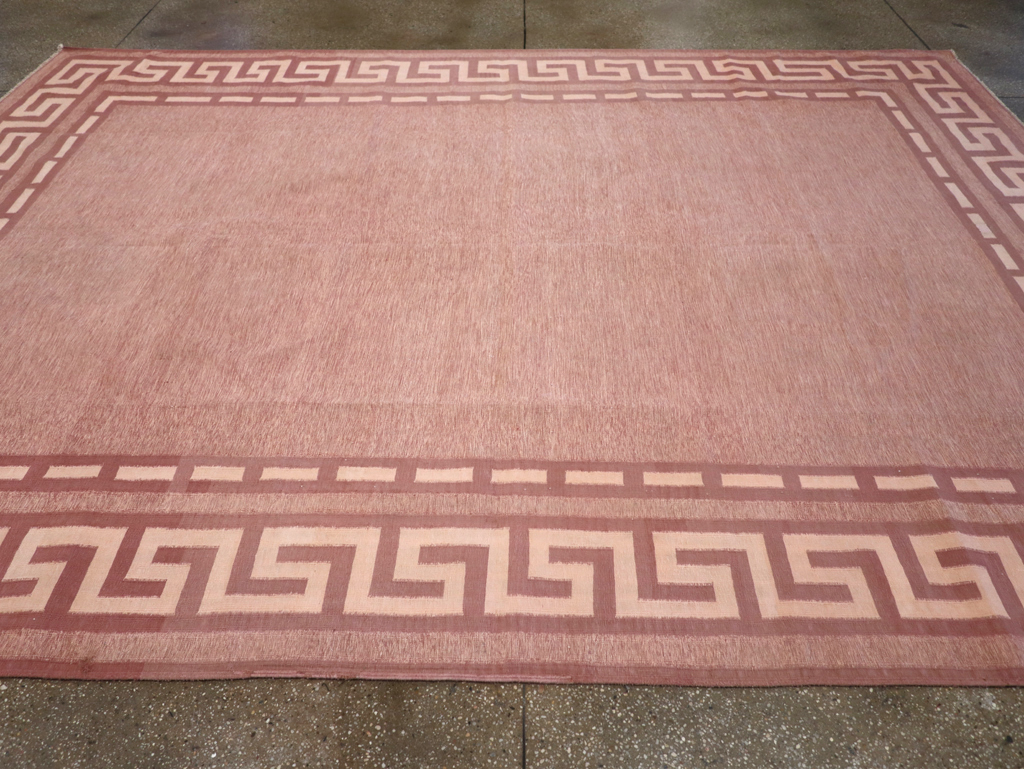 Vintage Indian Flatweave Dhurrie Room Size Carpet, No.32564 - Galerie Shabab