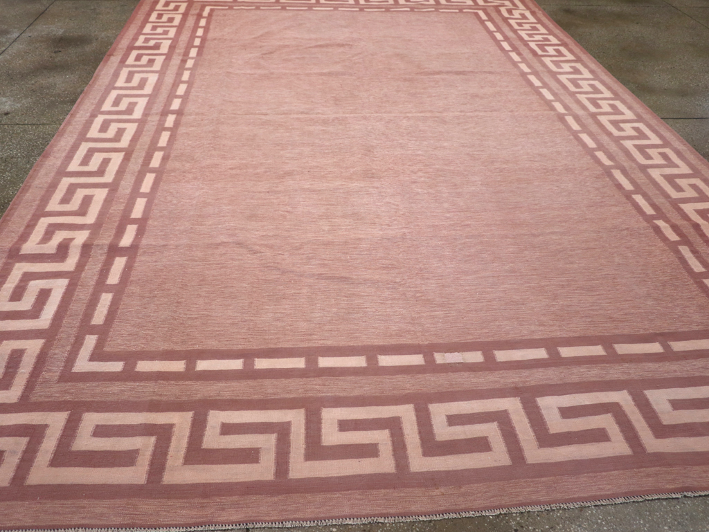 Vintage Indian Flatweave Dhurrie Room Size Carpet, No.32564 - Galerie Shabab