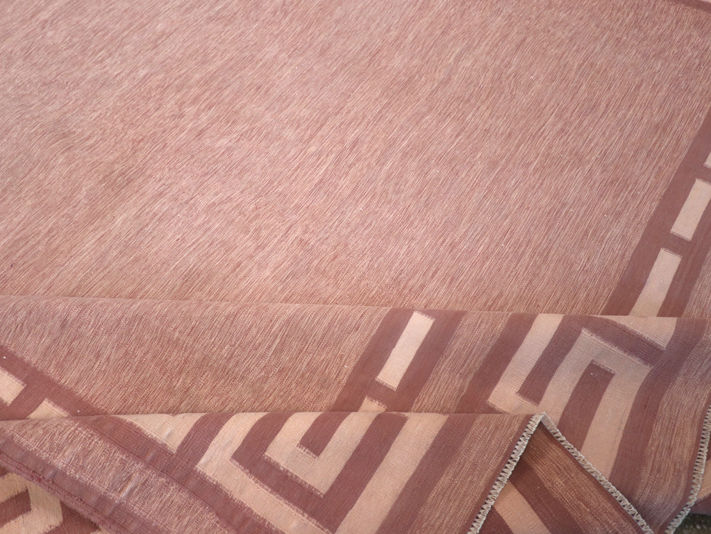 Vintage Indian Flatweave Dhurrie Room Size Carpet, No.32564 - Galerie Shabab