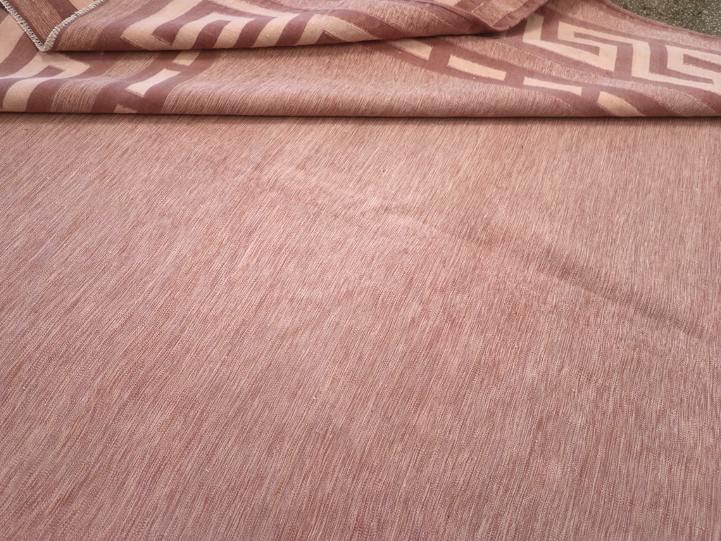 Vintage Indian Flatweave Dhurrie Room Size Carpet, No.32564 - Galerie Shabab