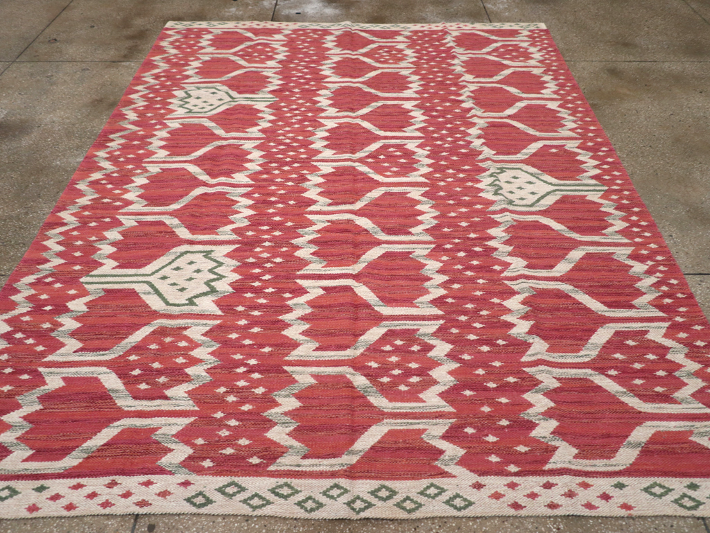 Contemporary Turkish Flatweave Small Room Size Carpet, No.32570 - Galerie Shabab