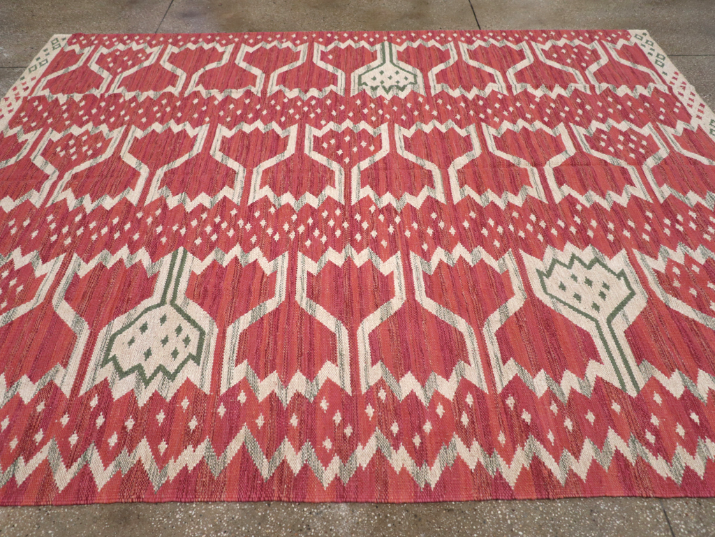 Contemporary Turkish Flatweave Small Room Size Carpet, No.32570 - Galerie Shabab