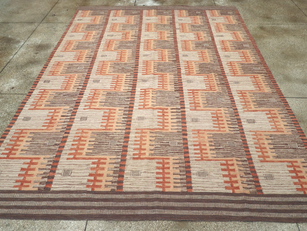 Contemporary Turkish Flatweave Room Size Carpet, No.32571 - Galerie Shabab