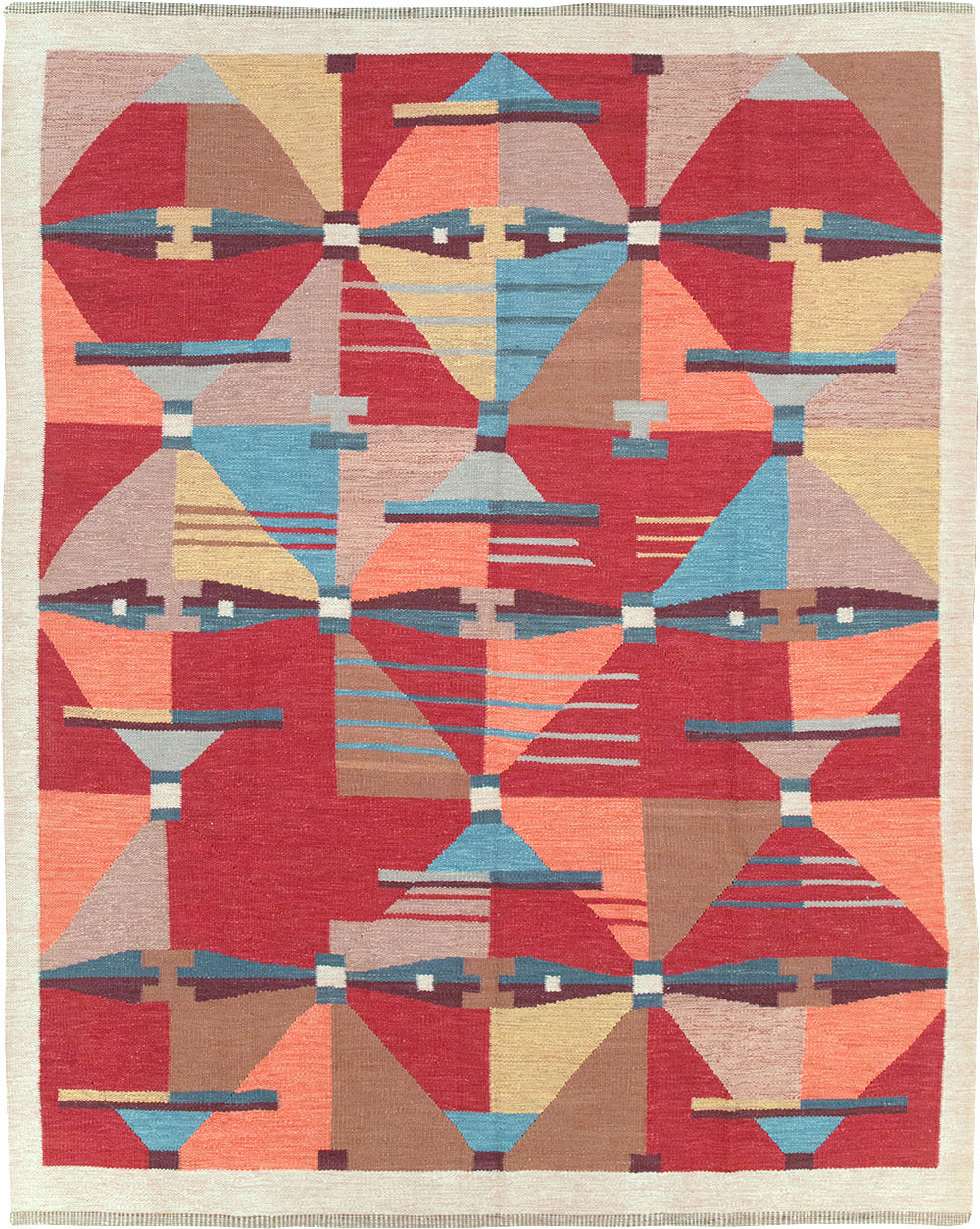 Contemporary Turkish Flatweave Small Room Size Carpet, No.32572 - Galerie Shabab