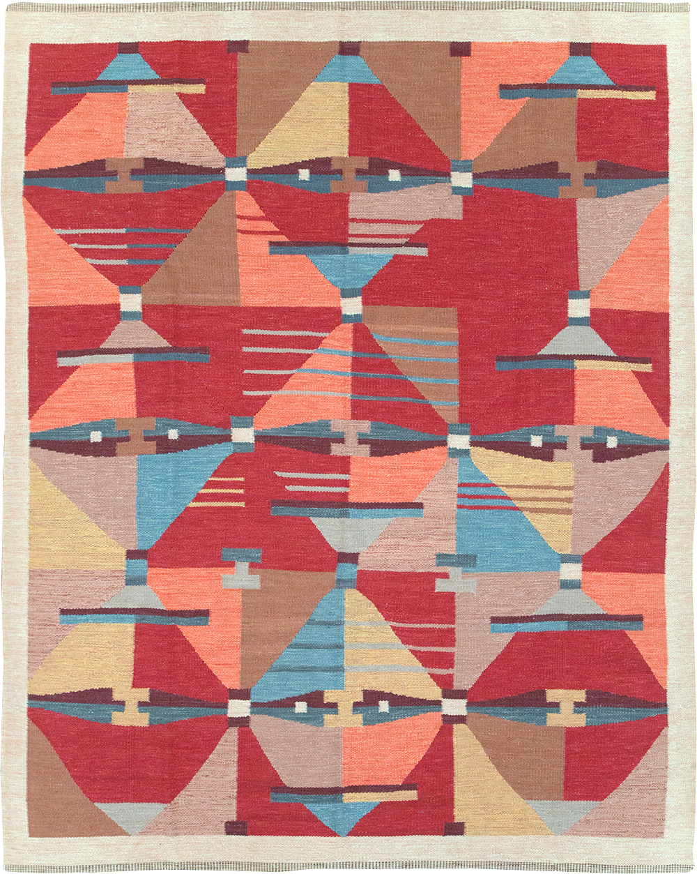 Contemporary Turkish Flatweave Small Room Size Carpet, No.32572 - Galerie Shabab