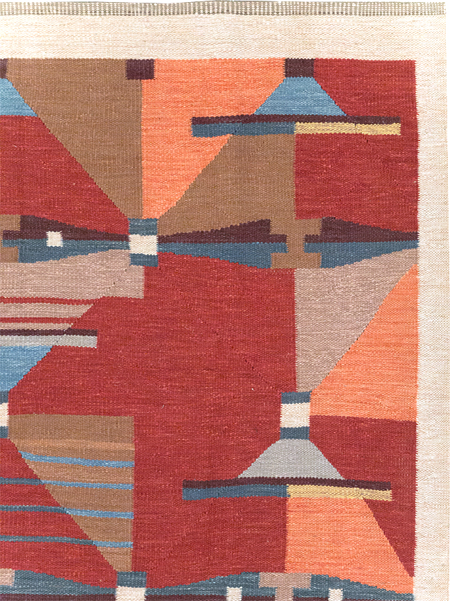 Contemporary Turkish Flatweave Small Room Size Carpet, No.32572 - Galerie Shabab