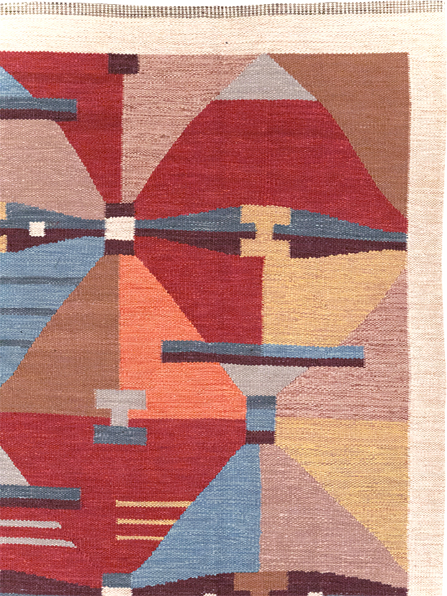 Contemporary Turkish Flatweave Small Room Size Carpet, No.32572 - Galerie Shabab