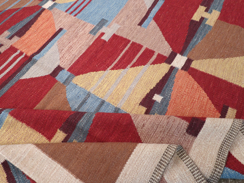 Contemporary Turkish Flatweave Small Room Size Carpet, No.32572 - Galerie Shabab