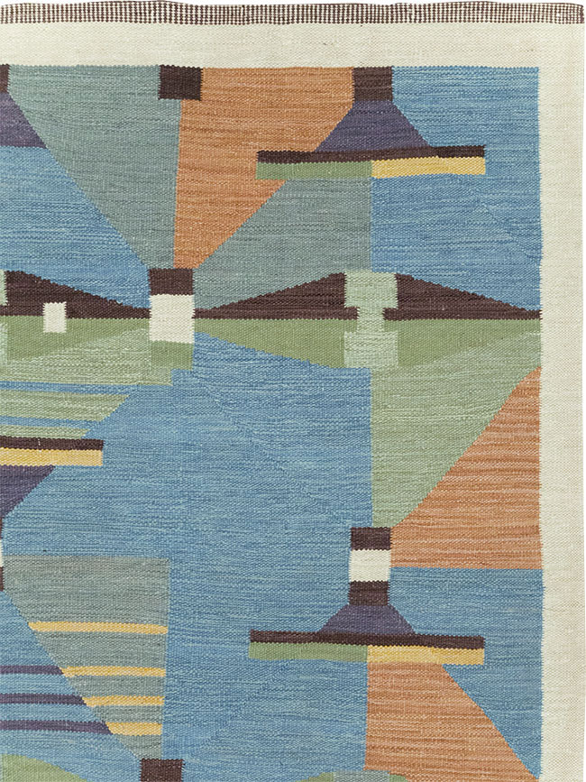 Contemporary Turkish Flatweave Room Size Carpet, No.32573 - Galerie Shabab