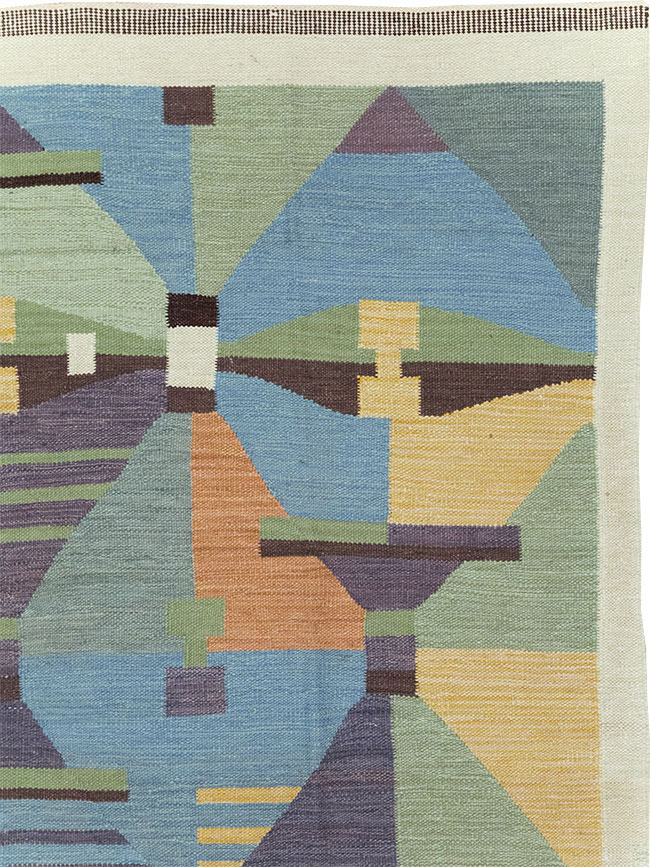 Contemporary Turkish Flatweave Room Size Carpet, No.32573 - Galerie Shabab