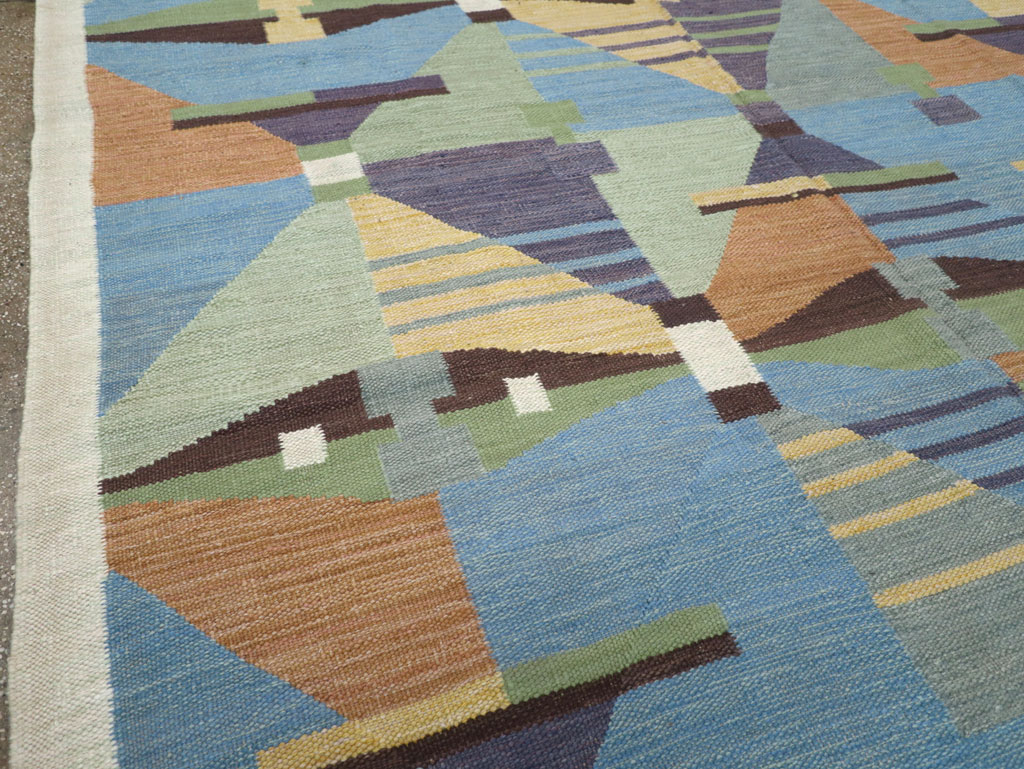 Contemporary Turkish Flatweave Room Size Carpet, No.32573 - Galerie Shabab