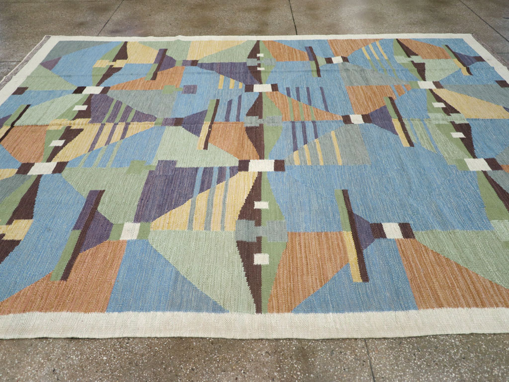 Contemporary Turkish Flatweave Room Size Carpet, No.32573 - Galerie Shabab