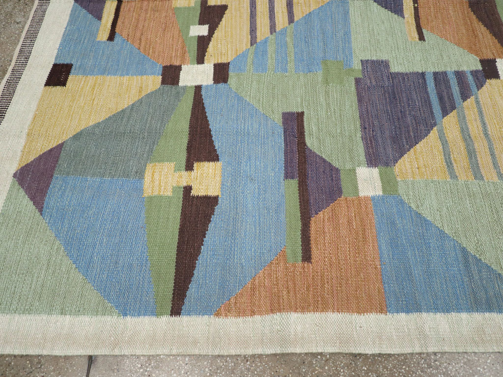 Contemporary Turkish Flatweave Room Size Carpet, No.32573 - Galerie Shabab