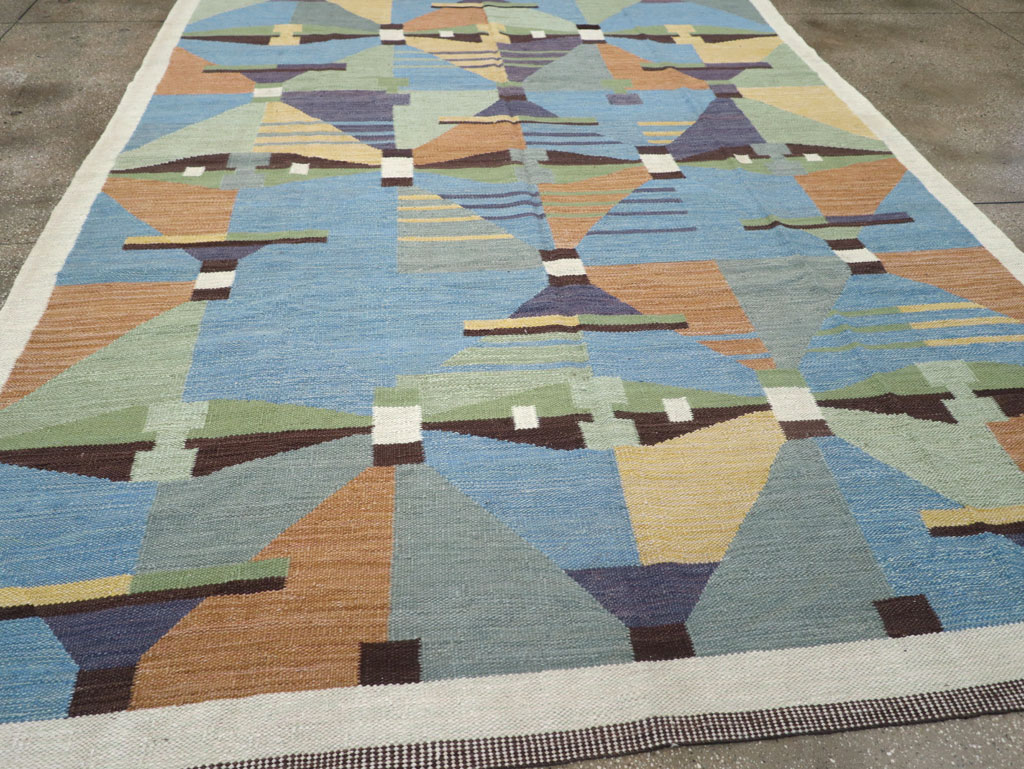 Contemporary Turkish Flatweave Room Size Carpet, No.32573 - Galerie Shabab