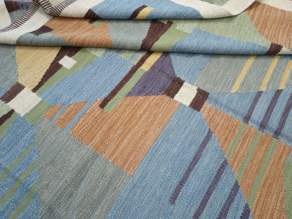 Contemporary Turkish Flatweave Room Size Carpet, No.32573 - Galerie Shabab