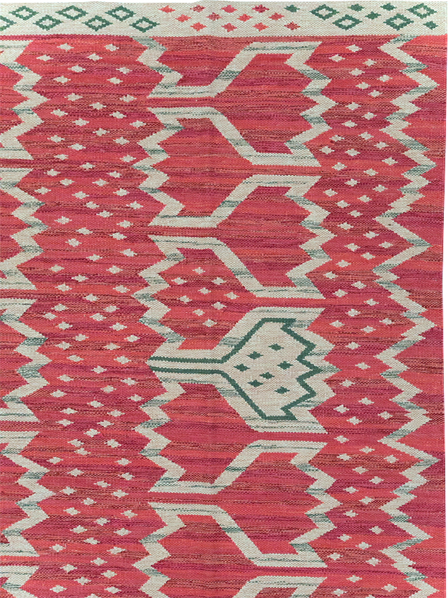 Contemporary Turkish Flatweave Room Size Carpet, No.32574 - Galerie Shabab