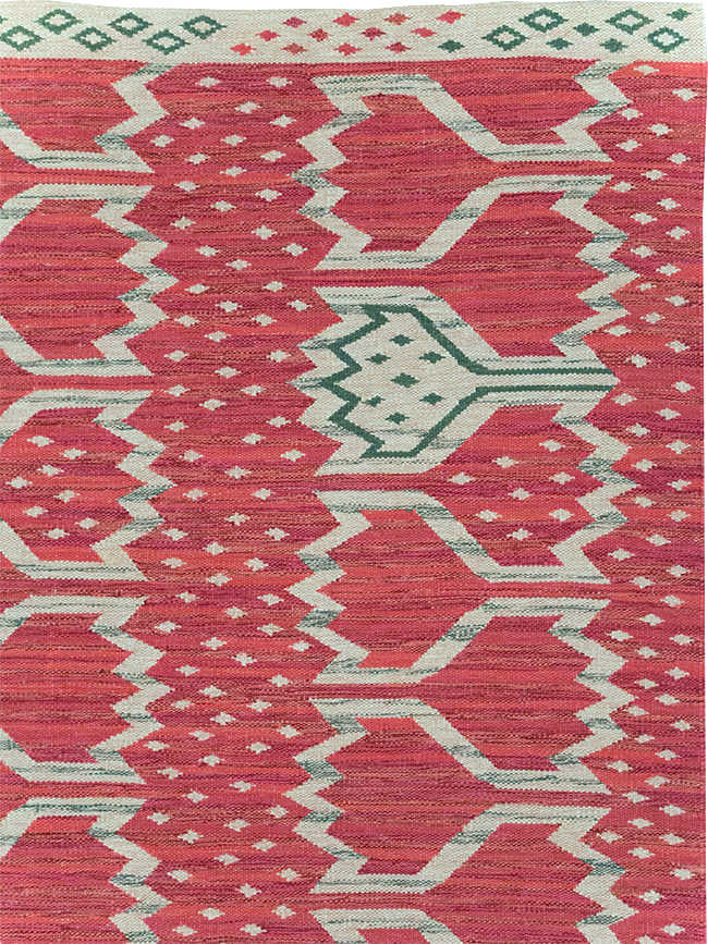 Contemporary Turkish Flatweave Room Size Carpet, No.32574 - Galerie Shabab