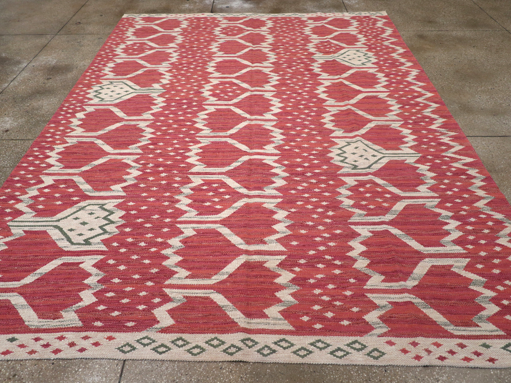 Contemporary Turkish Flatweave Room Size Carpet, No.32574 - Galerie Shabab