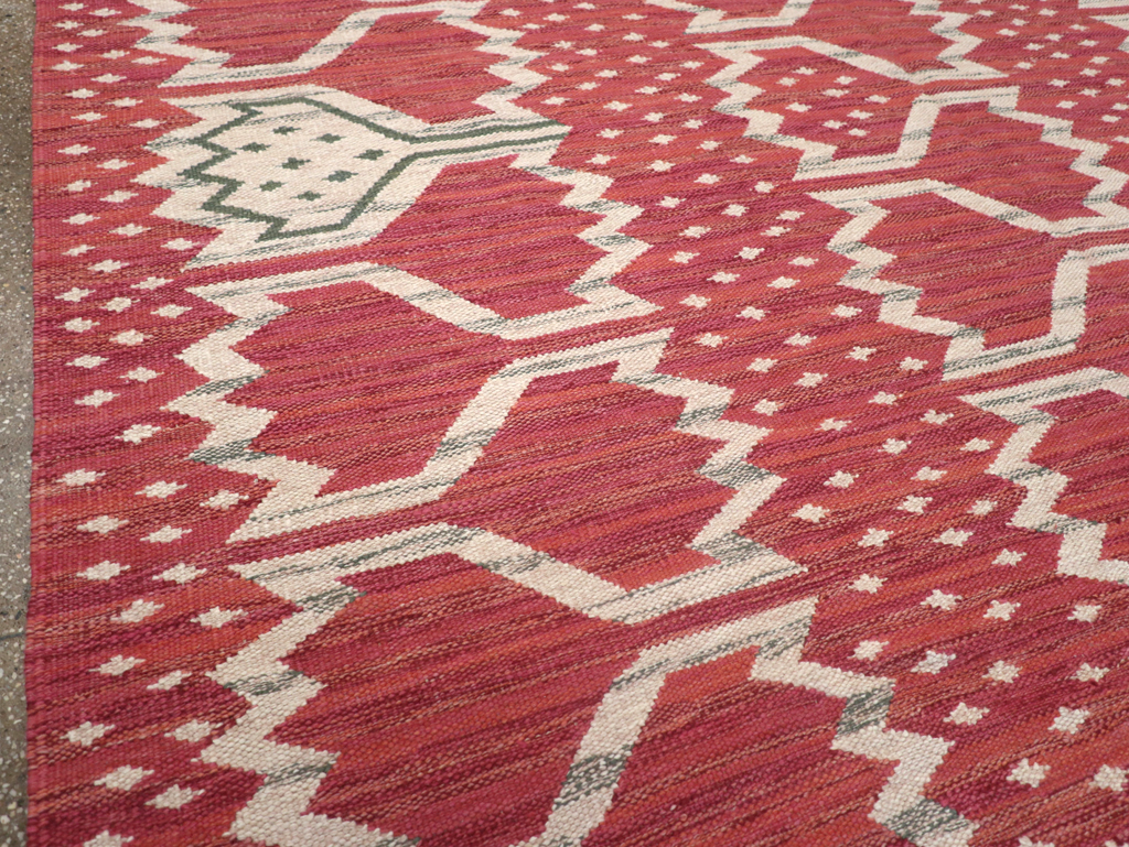 Contemporary Turkish Flatweave Room Size Carpet, No.32574 - Galerie Shabab