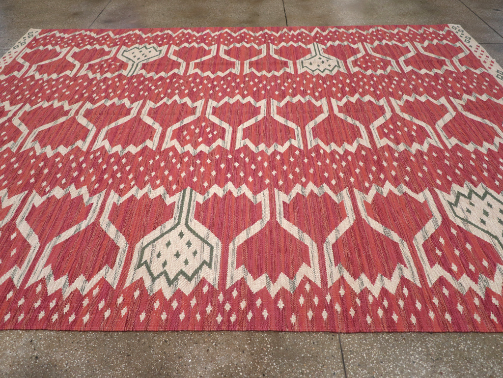 Contemporary Turkish Flatweave Room Size Carpet, No.32574 - Galerie Shabab