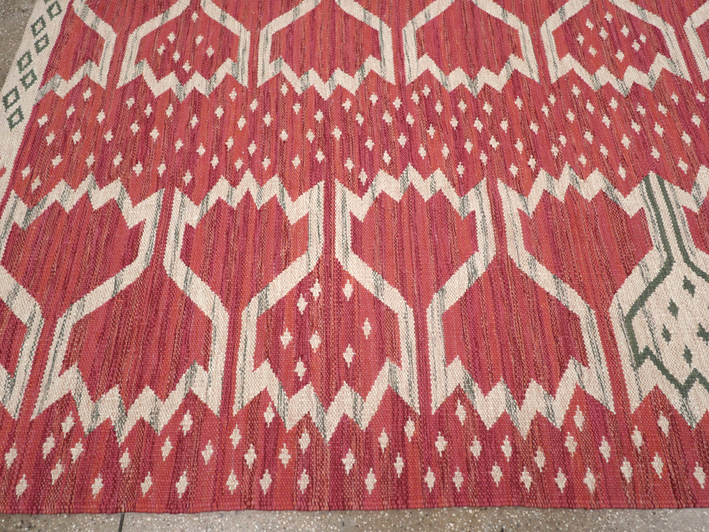 Contemporary Turkish Flatweave Room Size Carpet, No.32574 - Galerie Shabab