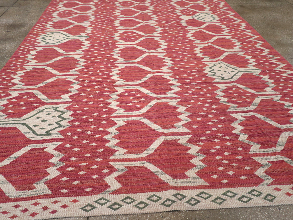 Contemporary Turkish Flatweave Room Size Carpet, No.32574 - Galerie Shabab