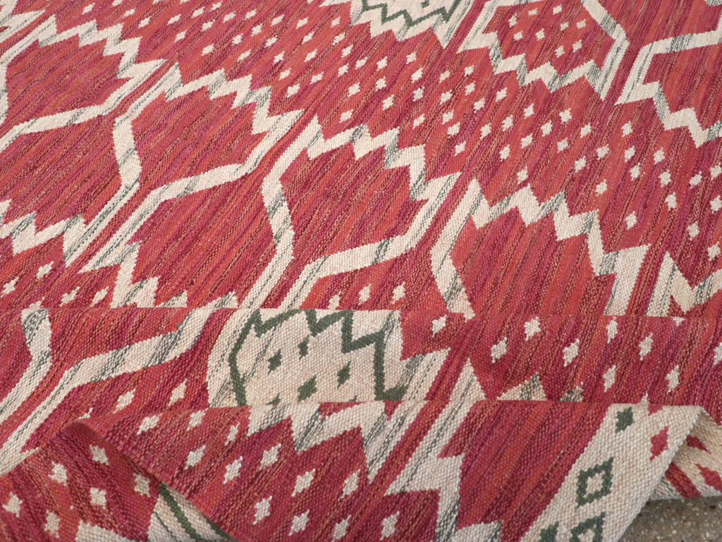 Contemporary Turkish Flatweave Room Size Carpet, No.32574 - Galerie Shabab