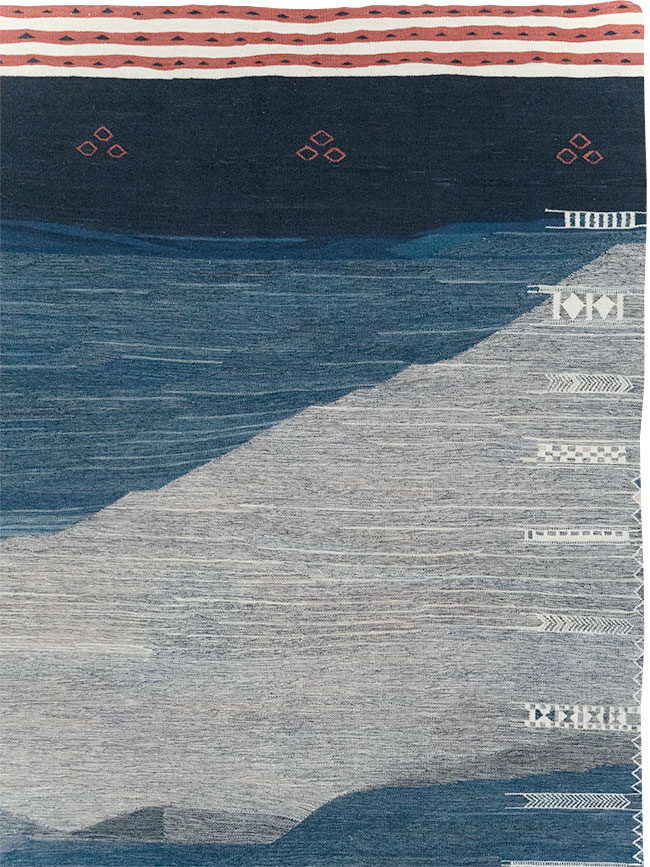Contemporary Turkish Flatweave Kilim Room Size Carpet, No.32575 - Galerie Shabab