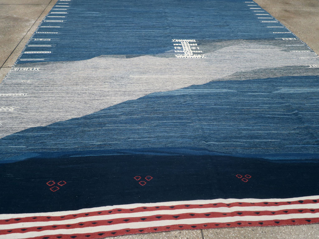 Contemporary Turkish Flatweave Kilim Room Size Carpet, No.32575 - Galerie Shabab