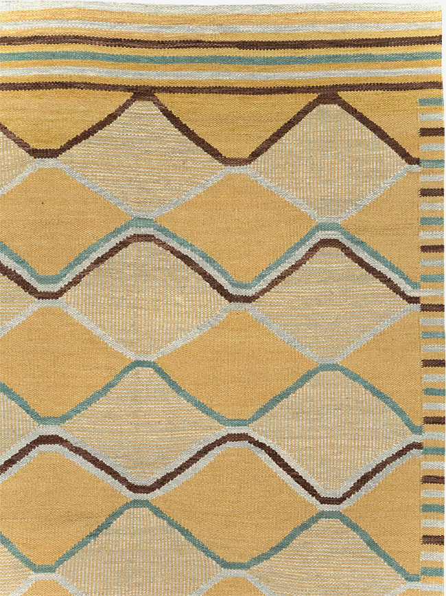 Contemporary Turkish Flatweave Kilim Room Size Carpet, No.32576 - Galerie Shabab