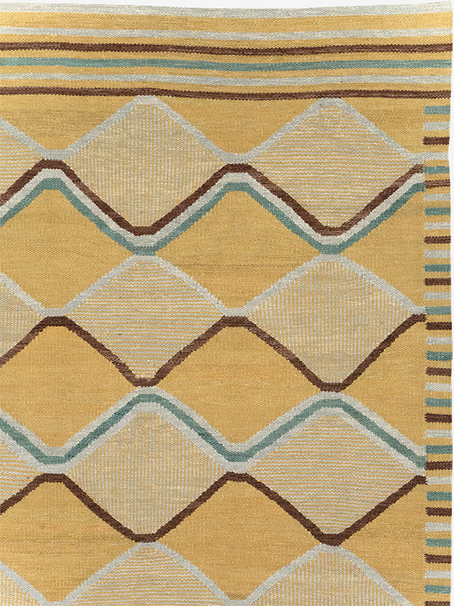 Contemporary Turkish Flatweave Kilim Room Size Carpet, No.32576 - Galerie Shabab