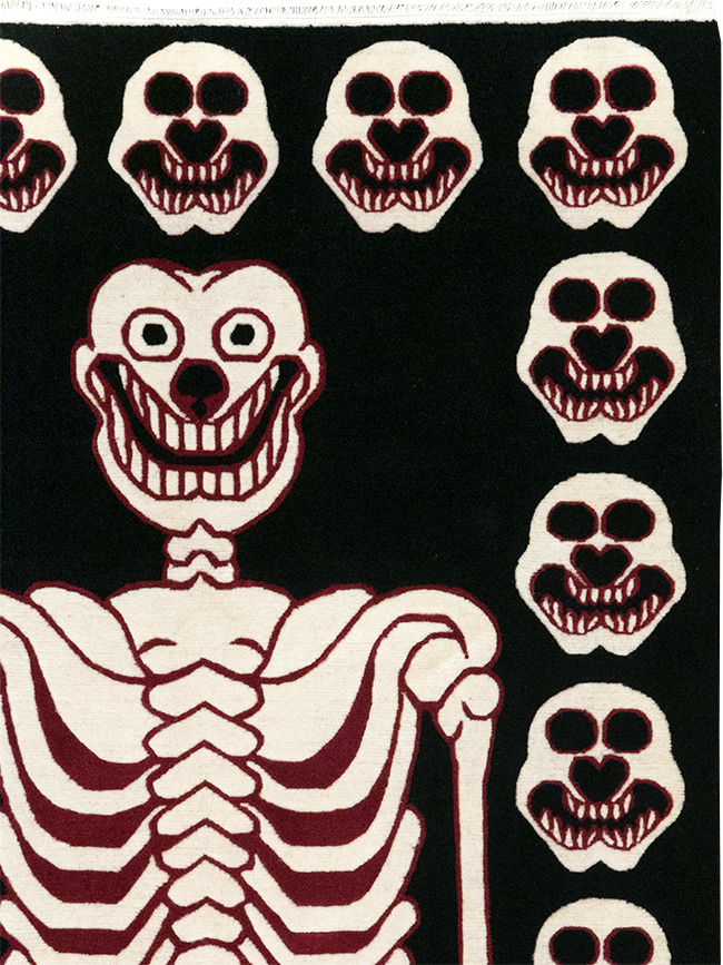 Modern Buddhist Tantric Skeleton Ritual Rug, No.32579 - Galerie Shabab