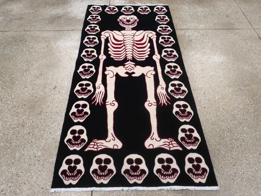 Modern Buddhist Tantric Skeleton Ritual Rug, No.32579 - Galerie Shabab