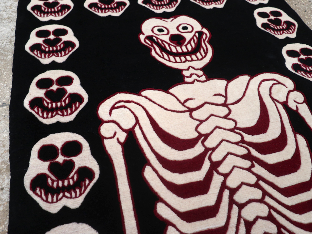 Modern Buddhist Tantric Skeleton Ritual Rug, No.32579 - Galerie Shabab