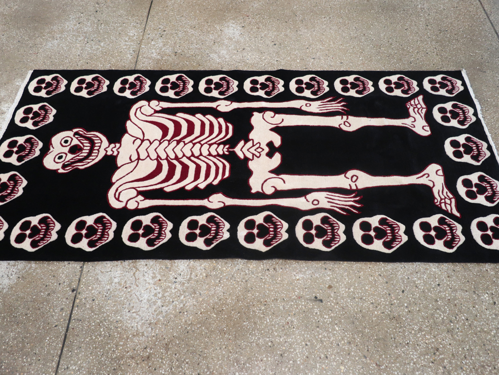 Modern Buddhist Tantric Skeleton Ritual Rug, No.32579 - Galerie Shabab