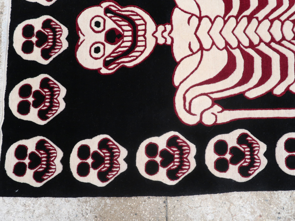 Modern Buddhist Tantric Skeleton Ritual Rug, No.32579 - Galerie Shabab