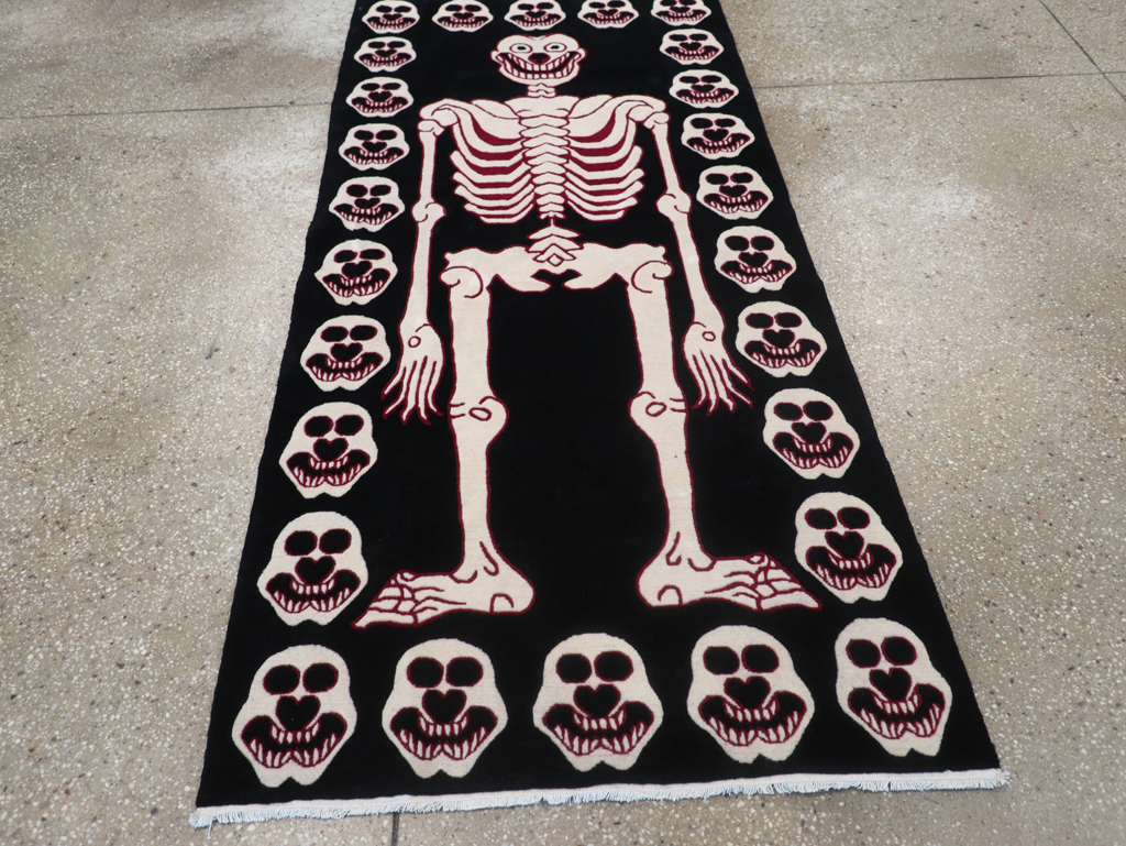 Modern Buddhist Tantric Skeleton Ritual Rug, No.32579 - Galerie Shabab