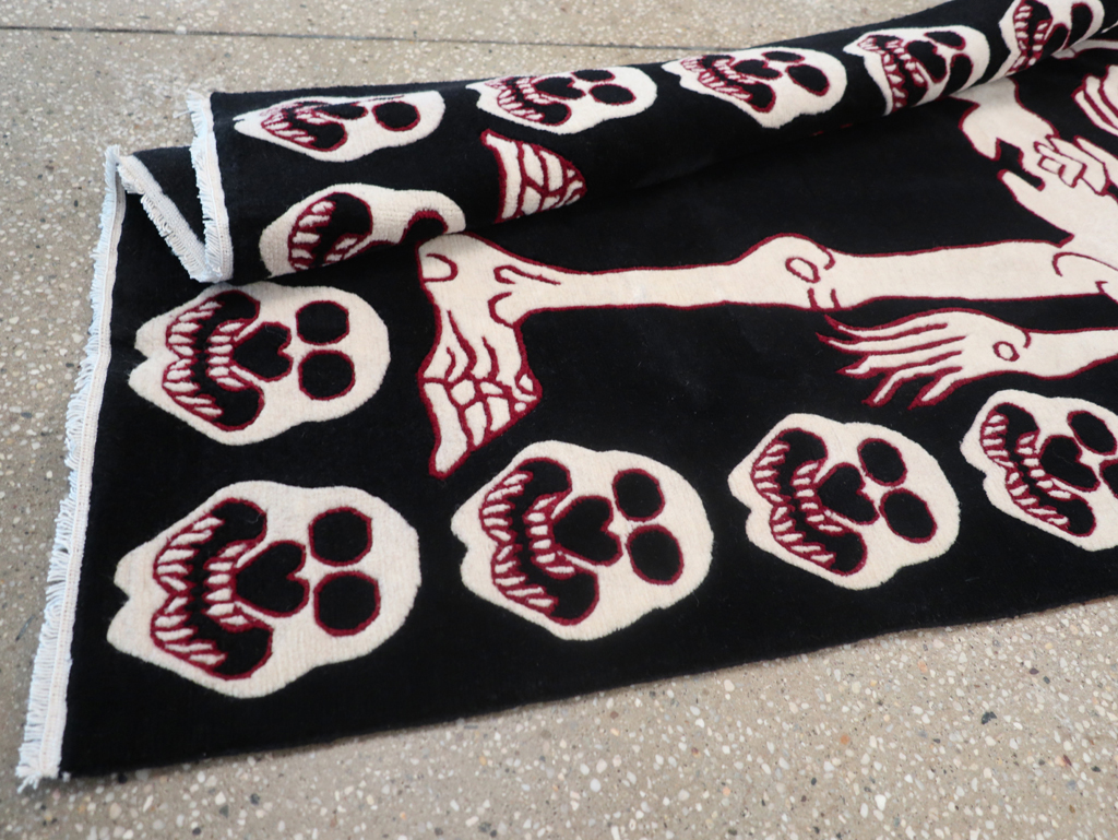 Modern Buddhist Tantric Skeleton Ritual Rug, No.32579 - Galerie Shabab