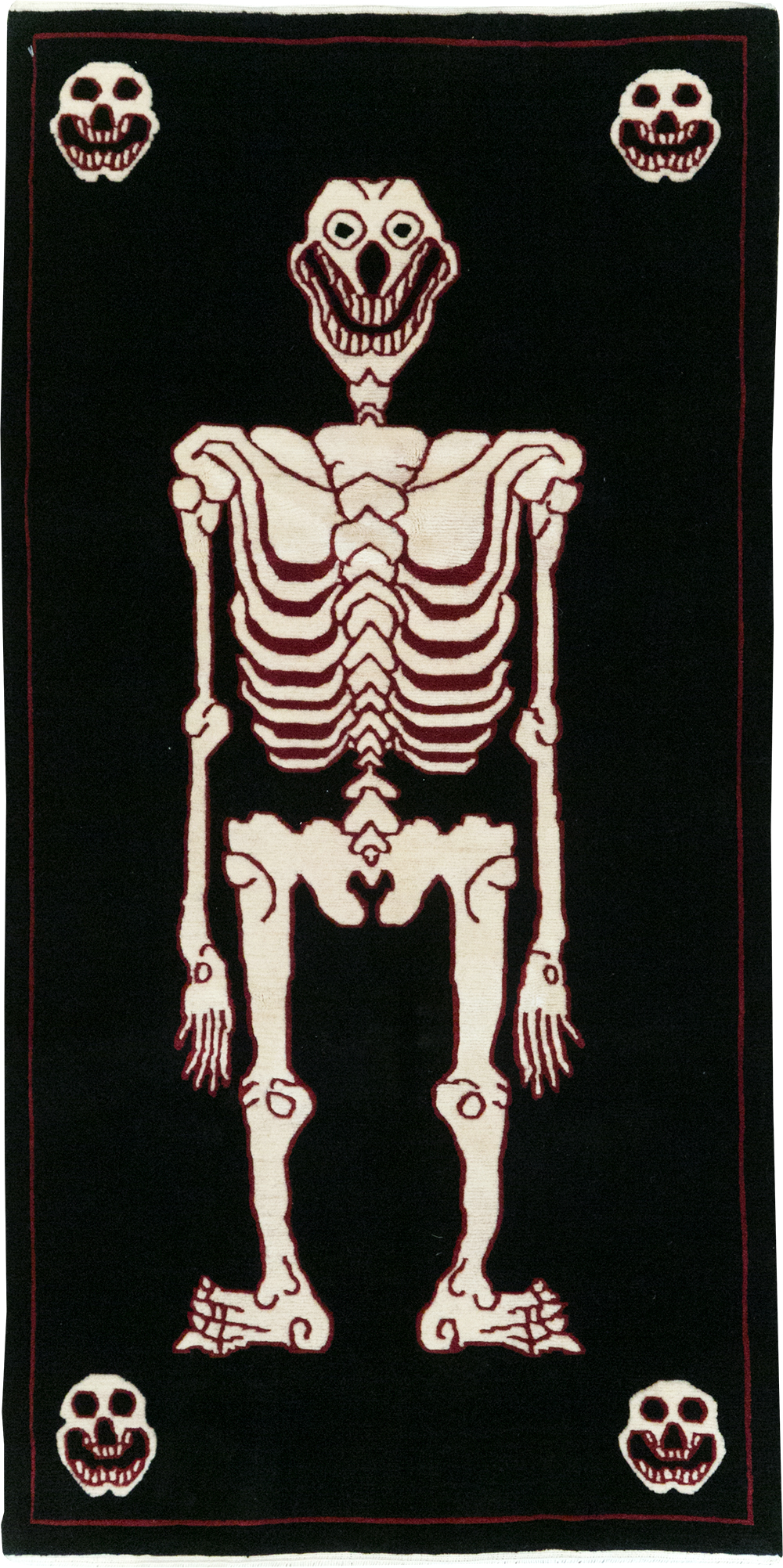 Modern Buddhist Tantric Skeleton Ritual Rug, No.32580 - Galerie Shabab