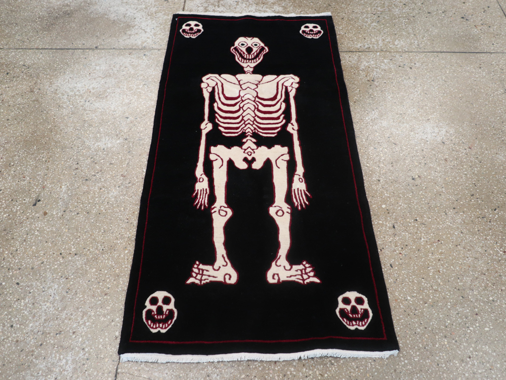 Modern Buddhist Tantric Skeleton Ritual Rug, No.32580 - Galerie Shabab