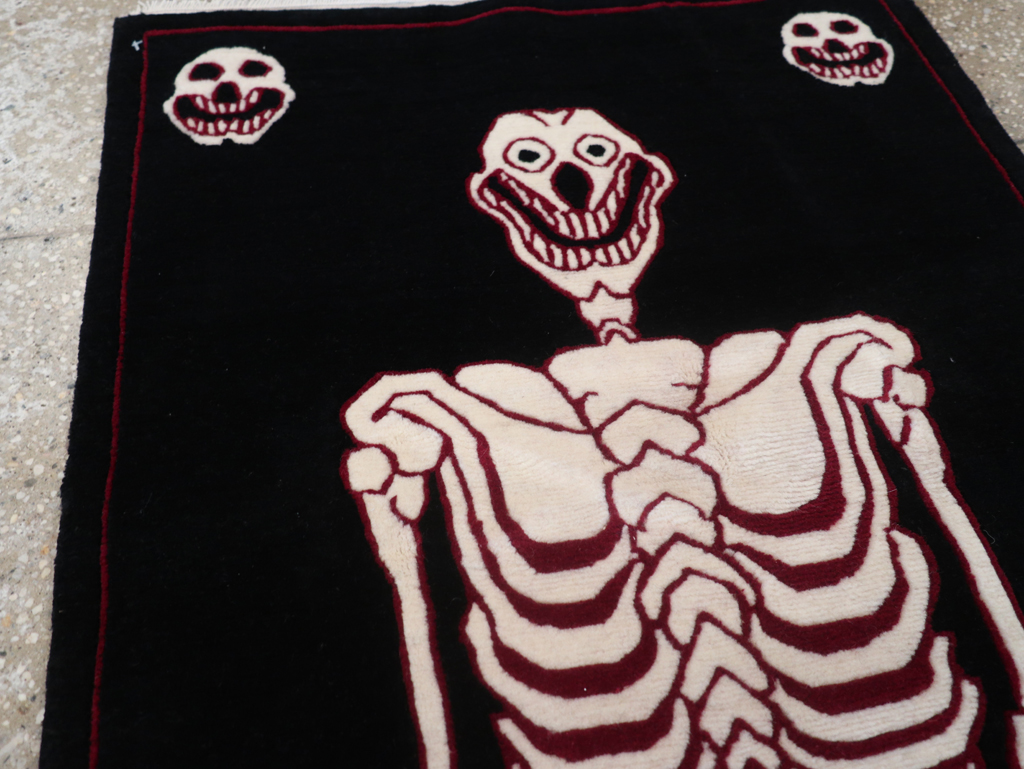 Modern Buddhist Tantric Skeleton Ritual Rug, No.32580 - Galerie Shabab