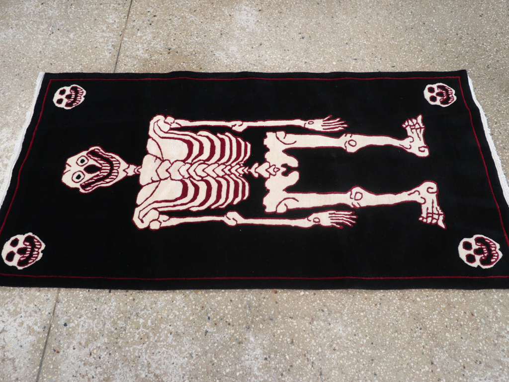 Modern Buddhist Tantric Skeleton Ritual Rug, No.32580 - Galerie Shabab