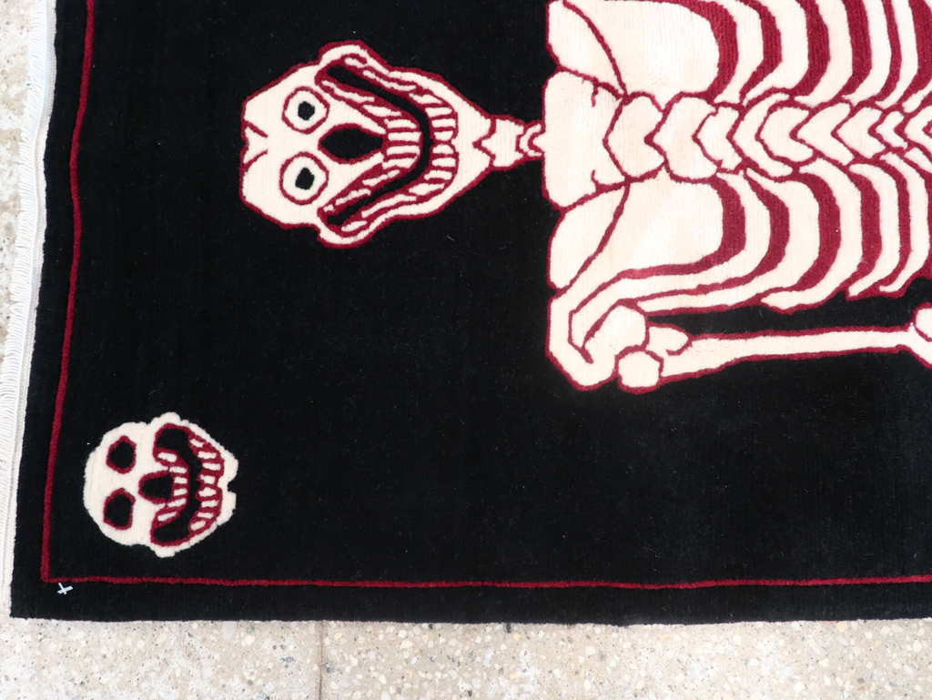 Modern Buddhist Tantric Skeleton Ritual Rug, No.32580 - Galerie Shabab