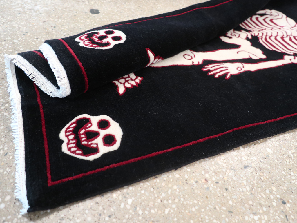 Modern Buddhist Tantric Skeleton Ritual Rug, No.32580 - Galerie Shabab