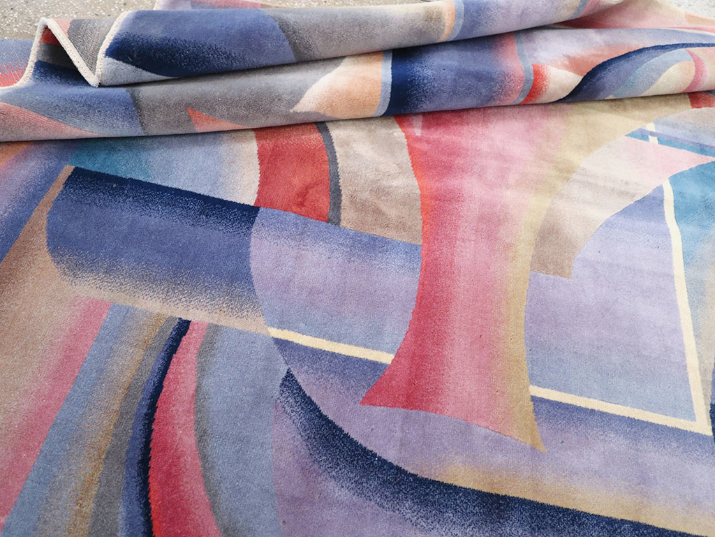 Vintage Chinese Art Deco Accent Carpet, No.32581 - Galerie Shabab
