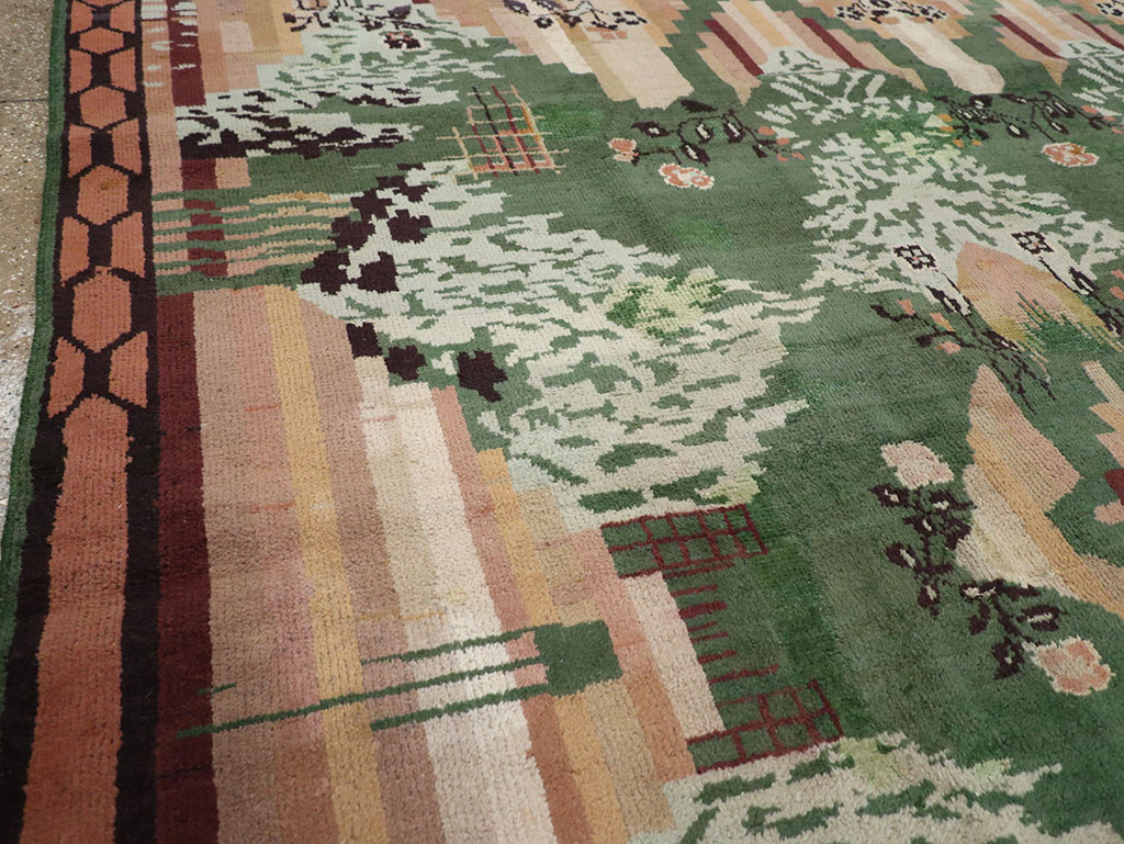 Vintage Indian Art Deco Square Room Size Carpet, No.32582 - Galerie Shabab