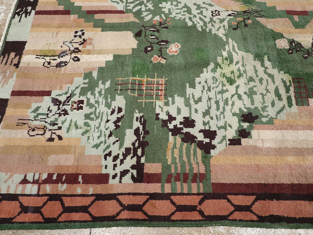 Vintage Indian Art Deco Square Room Size Carpet, No.32582 - Galerie Shabab