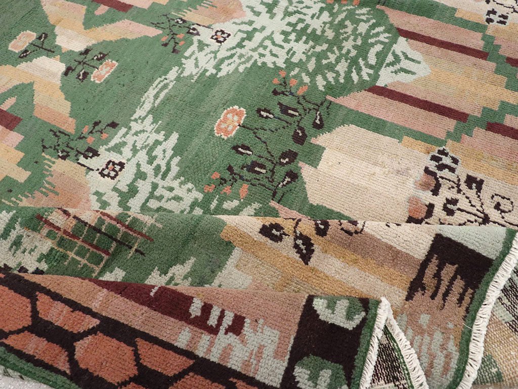 Vintage Indian Art Deco Square Room Size Carpet, No.32582 - Galerie Shabab