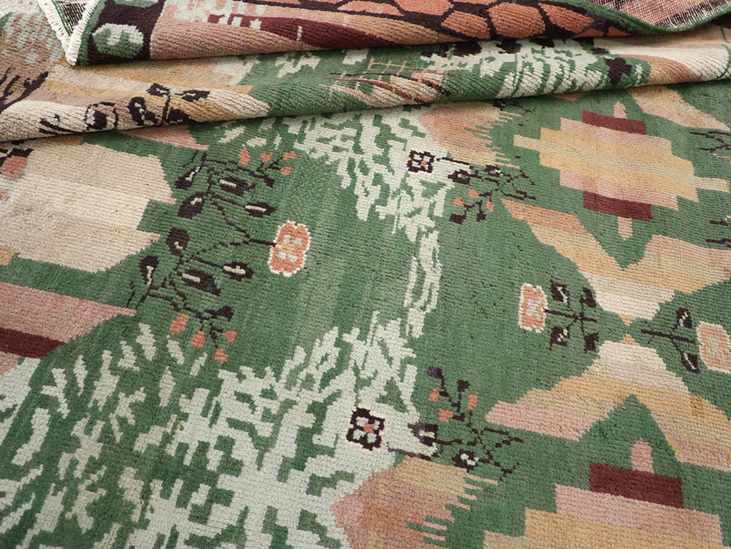 Vintage Indian Art Deco Square Room Size Carpet, No.32582 - Galerie Shabab